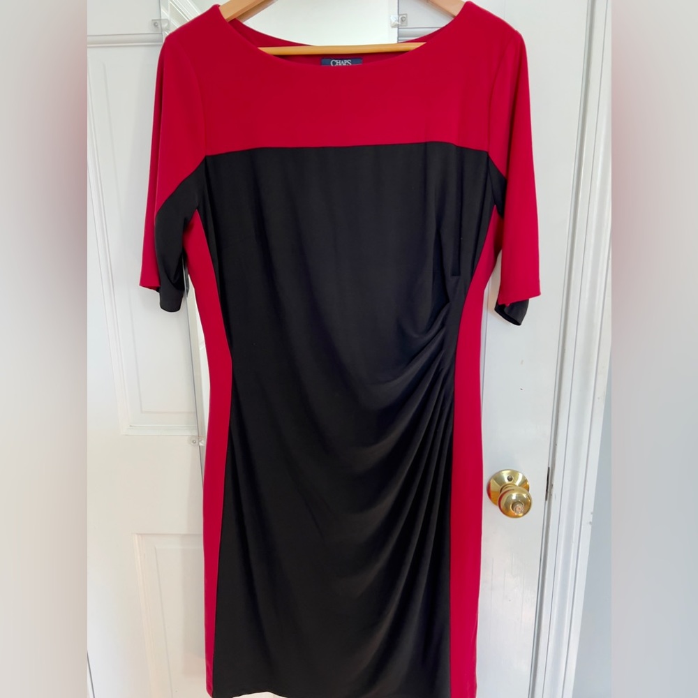 XL Chaps Black and Red dress